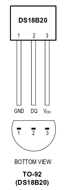 D18B20 Temperature Sensor Pin Layout